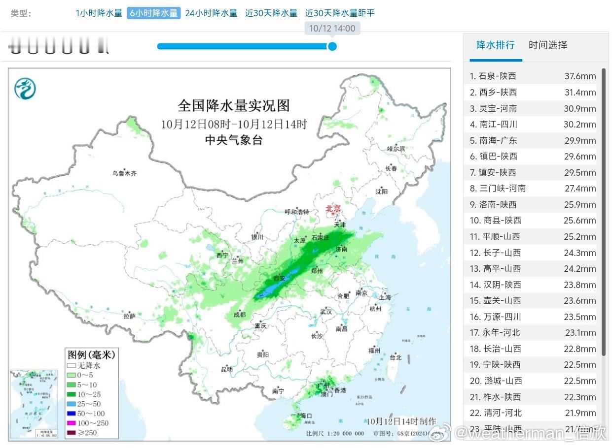 【降雨和对流】今天08-14时，降雨主要有两片，副高北侧，四川盆地东北部到华北南