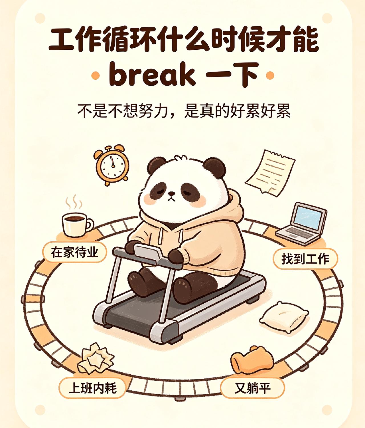 在家待业→空虚焦虑，急着找工作→好不容易拿到offer，去上班→岗位