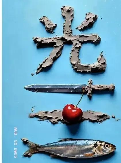 猜个成语:图里有泥土制作的光字，樱桃🍒，一把宝剑🗡️，一条鱼🐟。最近，