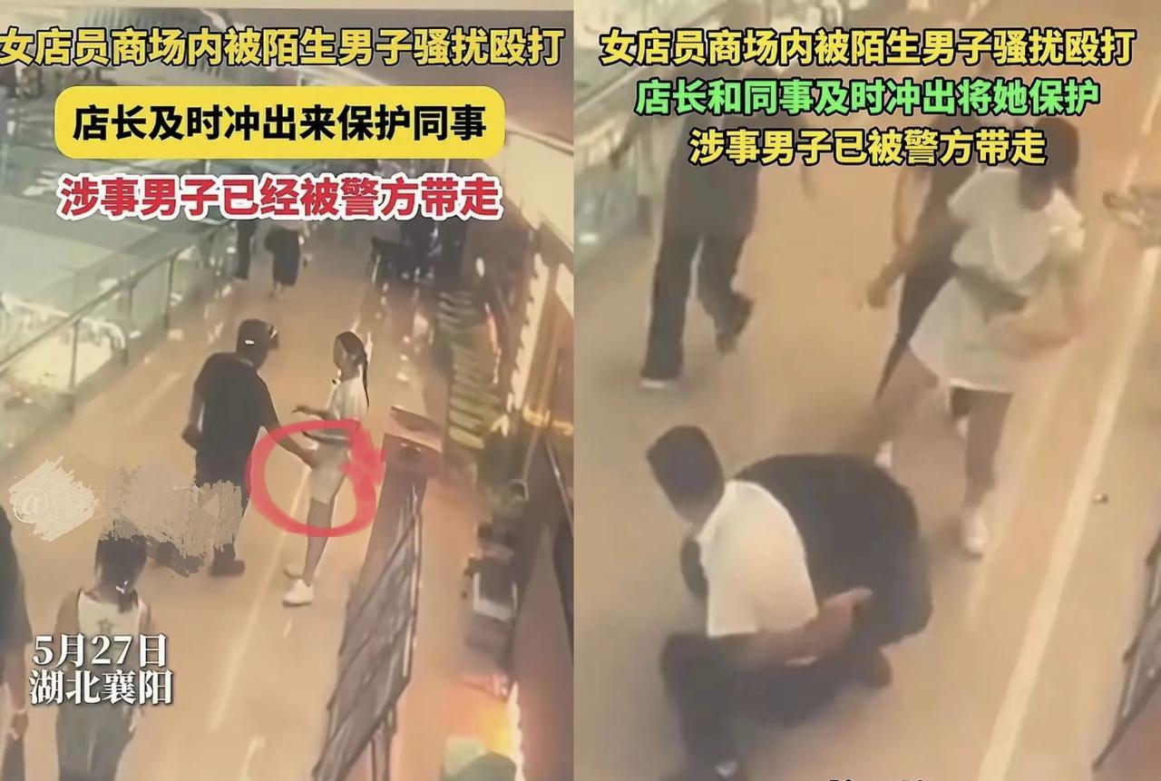 笑不活了，湖北襄阳一商场内，尽管室内有空调相对清凉了，却有一名男子带着头盔，鬼鬼