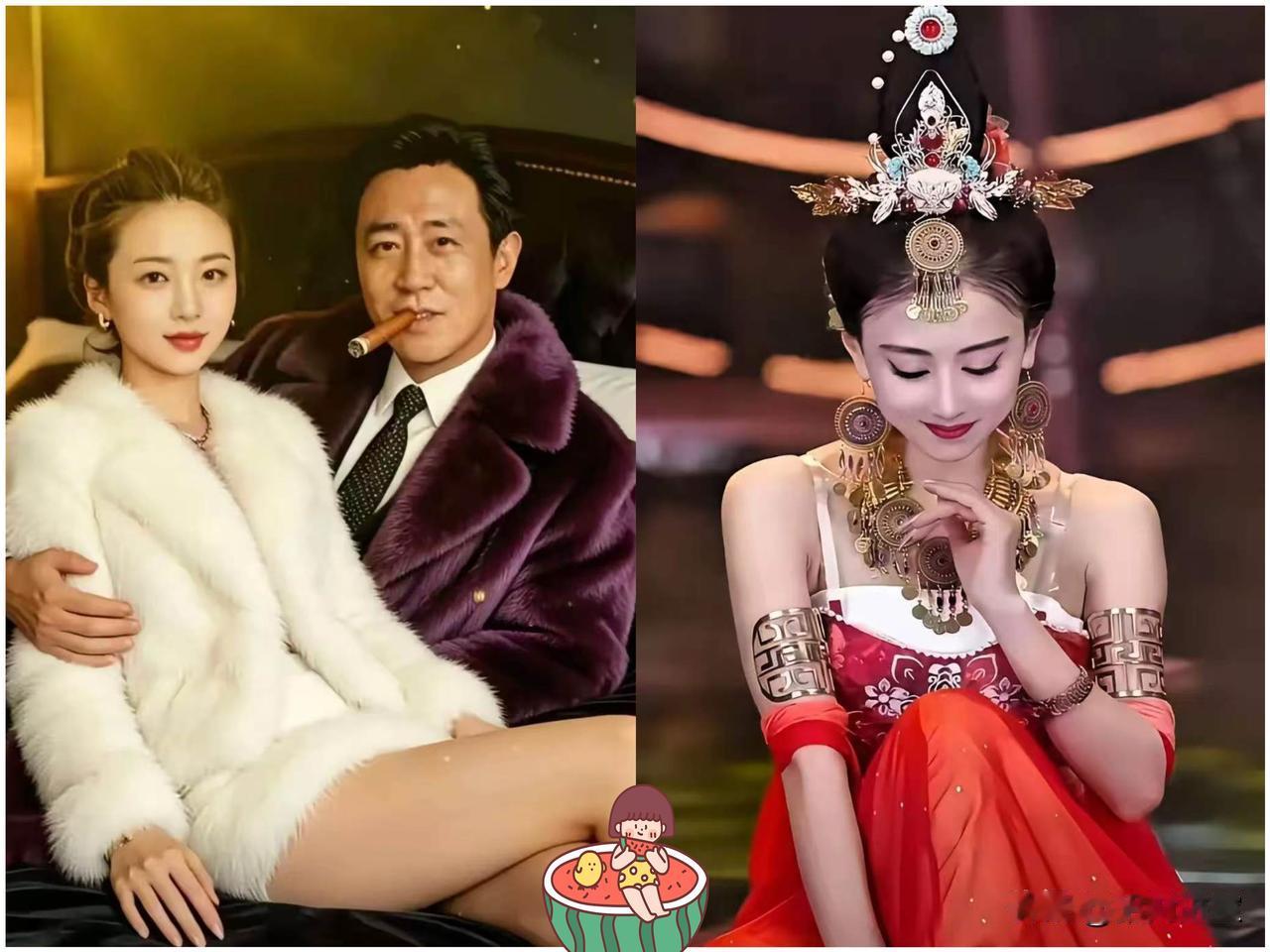看着这张氛围感拉满的旧照，真是让人无限感慨。一身紫貂大衣，嘴叼雪茄，身旁佳人相