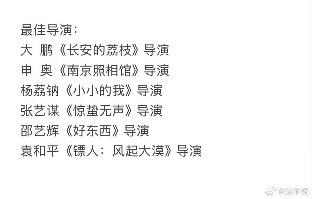 百花奖就在今天！提名名单如下，你都押谁？