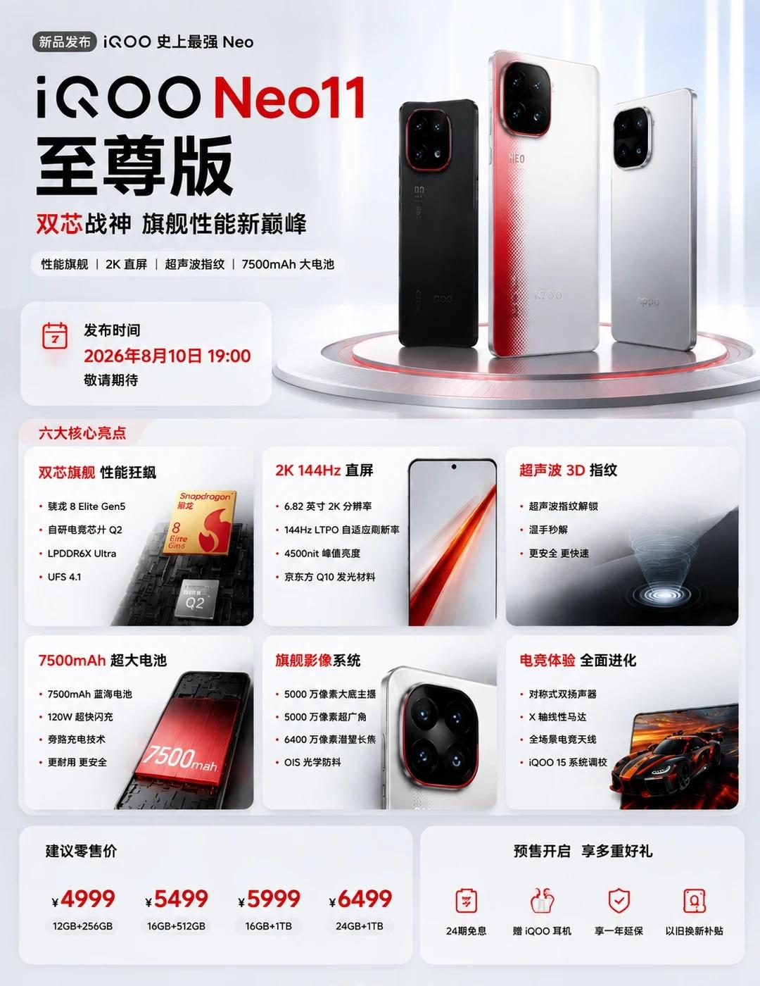 iQOONeo11至尊版官宣QOO史上最强Neo来了🔥8月10