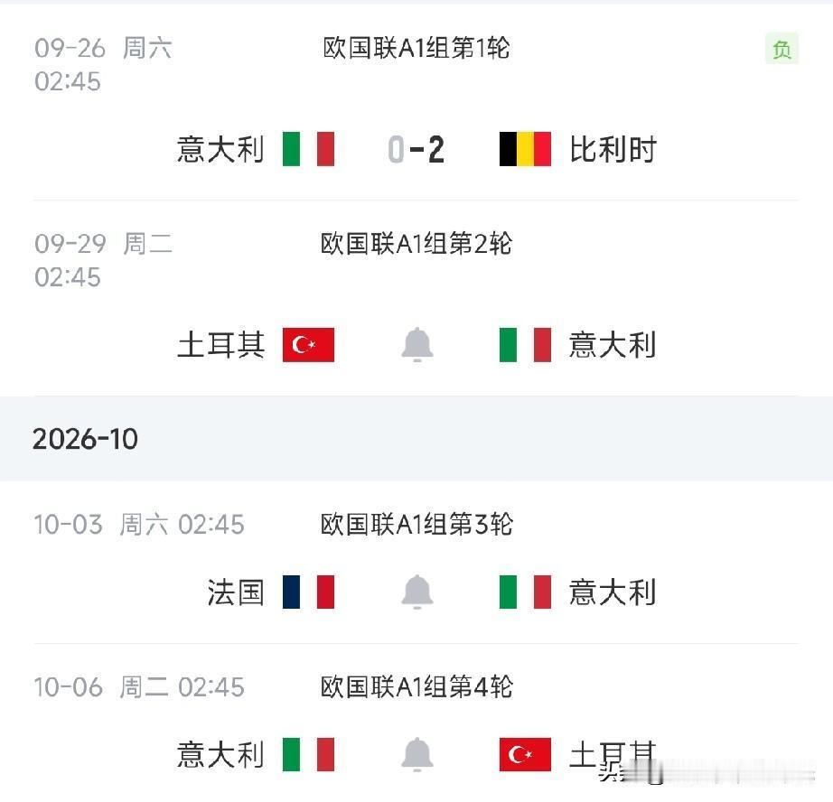 国际比赛日！意大利本期欧国联要连打4场硬仗本期国家队窗口，意大利要在短短1