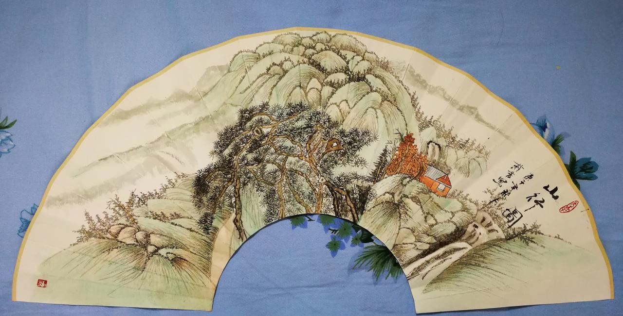 #个人画作分享一下#前几年画的扇面