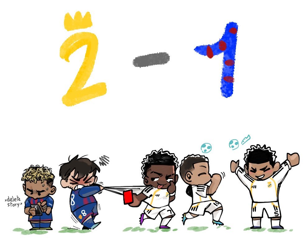 胜利插画！©️snekyson皇马2比1巴萨​​​