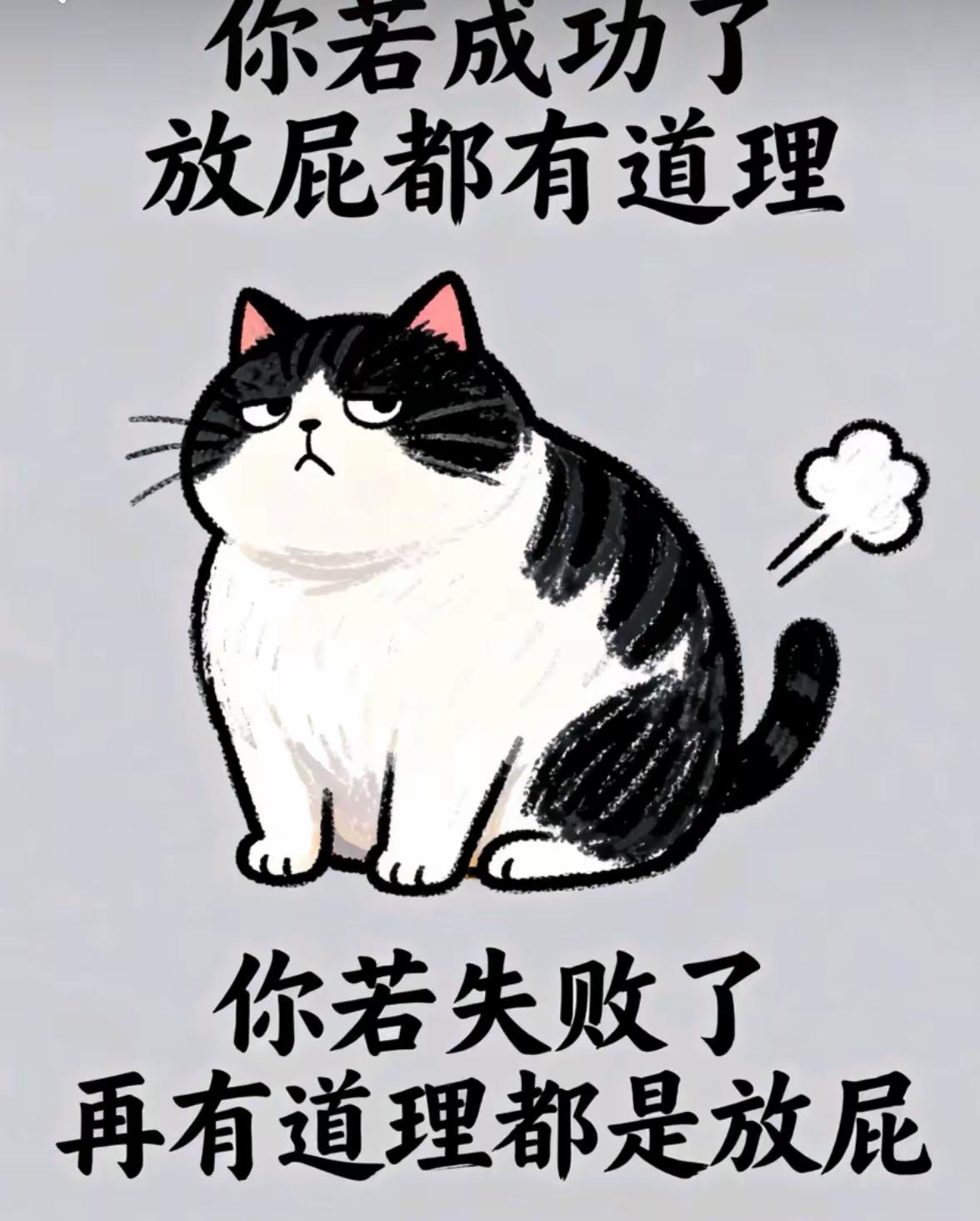 现实就是这么直接——你若成功了，放屁都有道理；你若失败了，再有道理都是放屁。