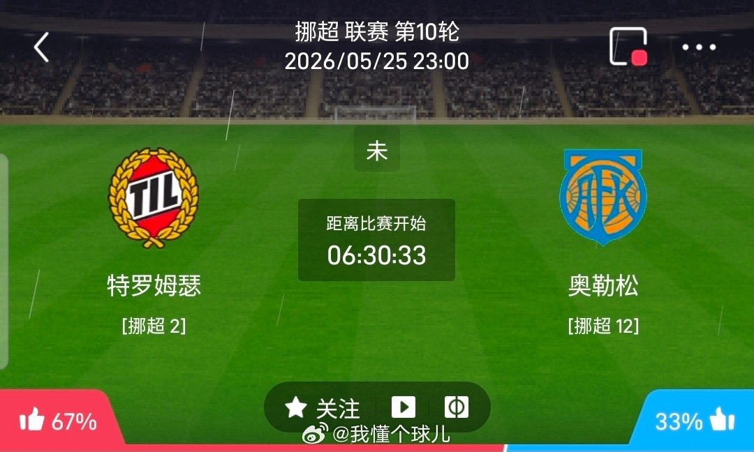 【足球】周一003挪超联赛方向：特罗姆瑟vs奥勒松挪超：特罗姆瑟VS奥勒松时间：
