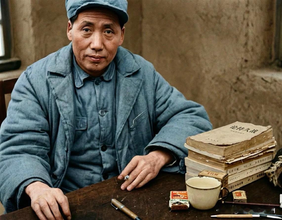 风尘仆仆衣衫染尘初到陕北的伟人面黄肌瘦、憔悴不堪。可伟人那双眼睛依旧澄澈