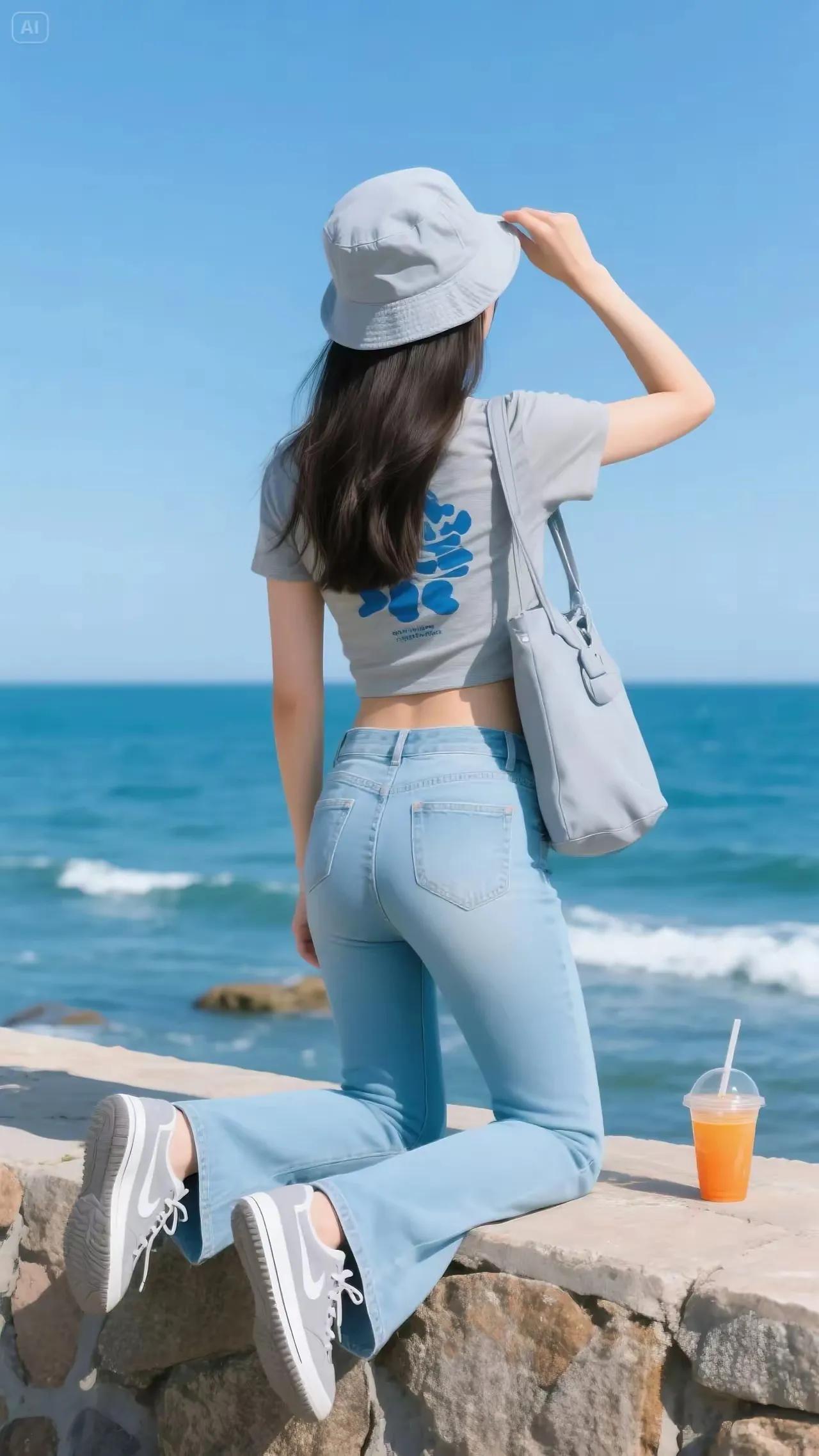 海边休闲时光，喝着饮料看海浪。有哪些女生日常好看穿搭可以借鉴海边度假穿搭海边