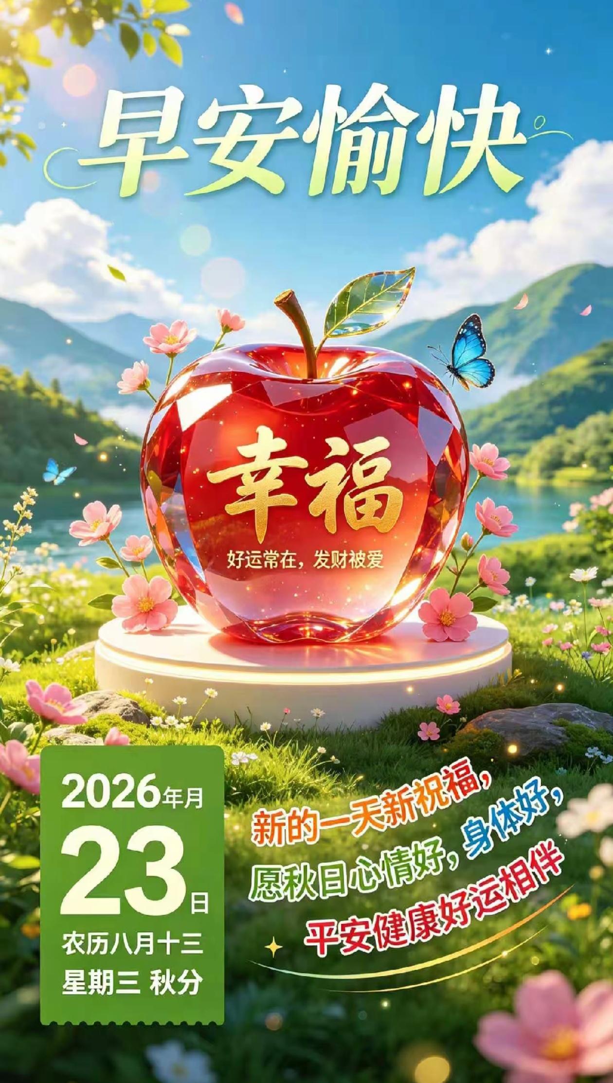 秋晨寄语，清风桂影度浅栏，月到秋中分秋色。2026./09.23.[