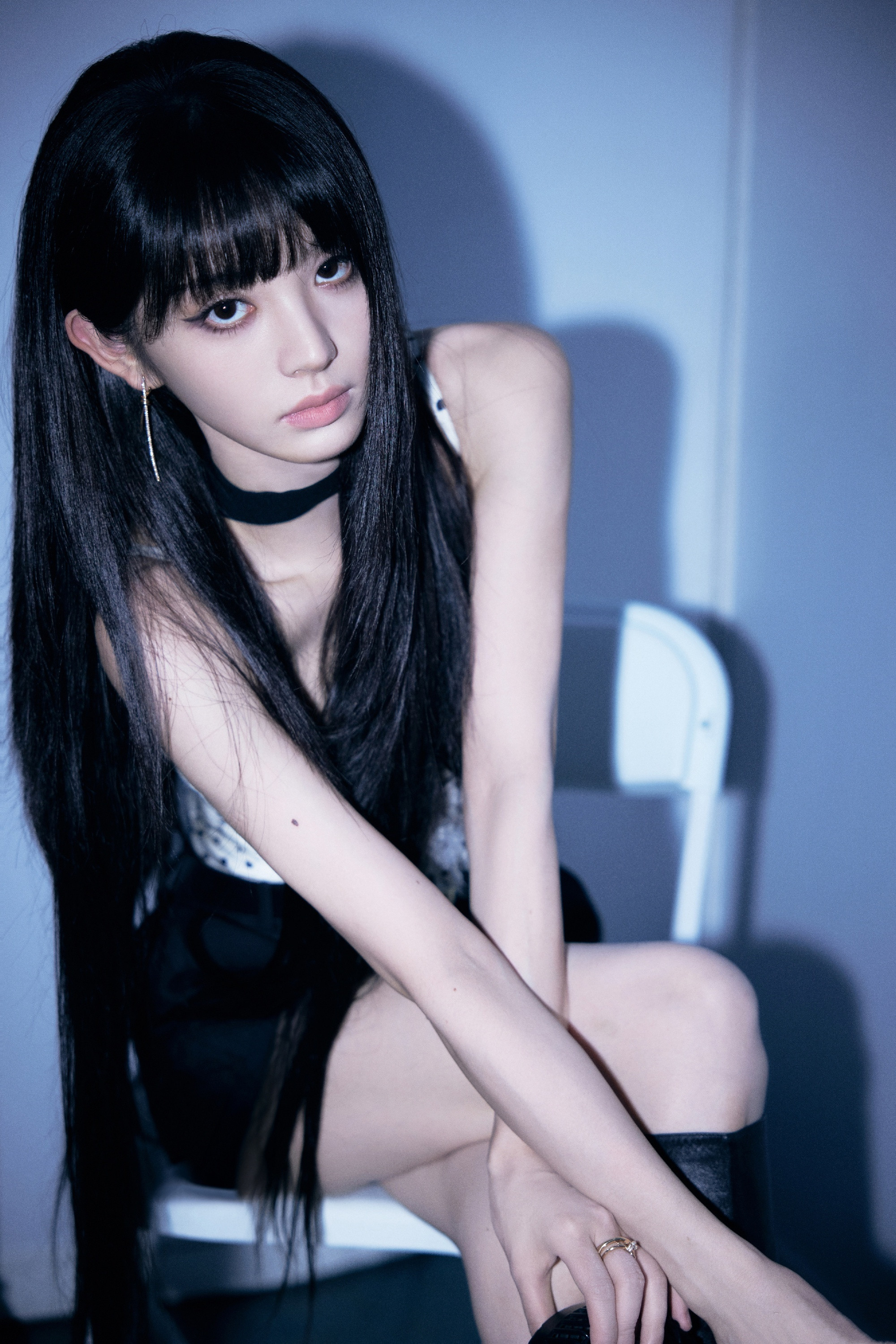 田曦薇，黑色穿搭，冷酷精致