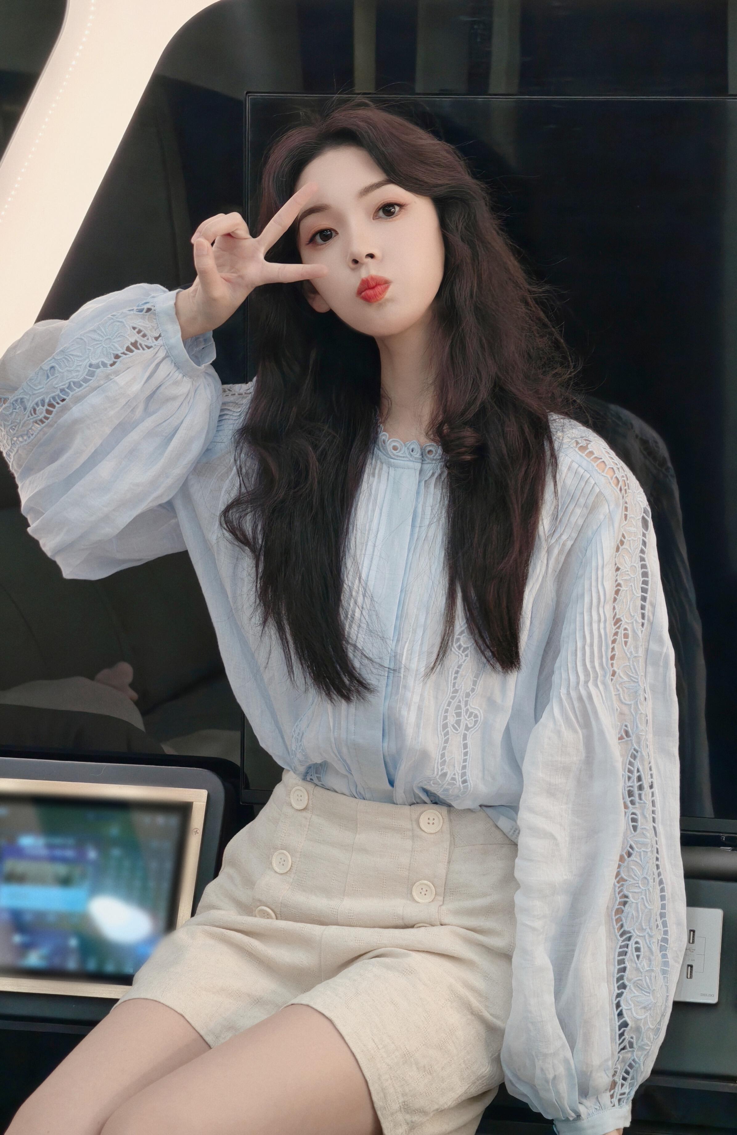 陈瑶蓝色系look💙​​​