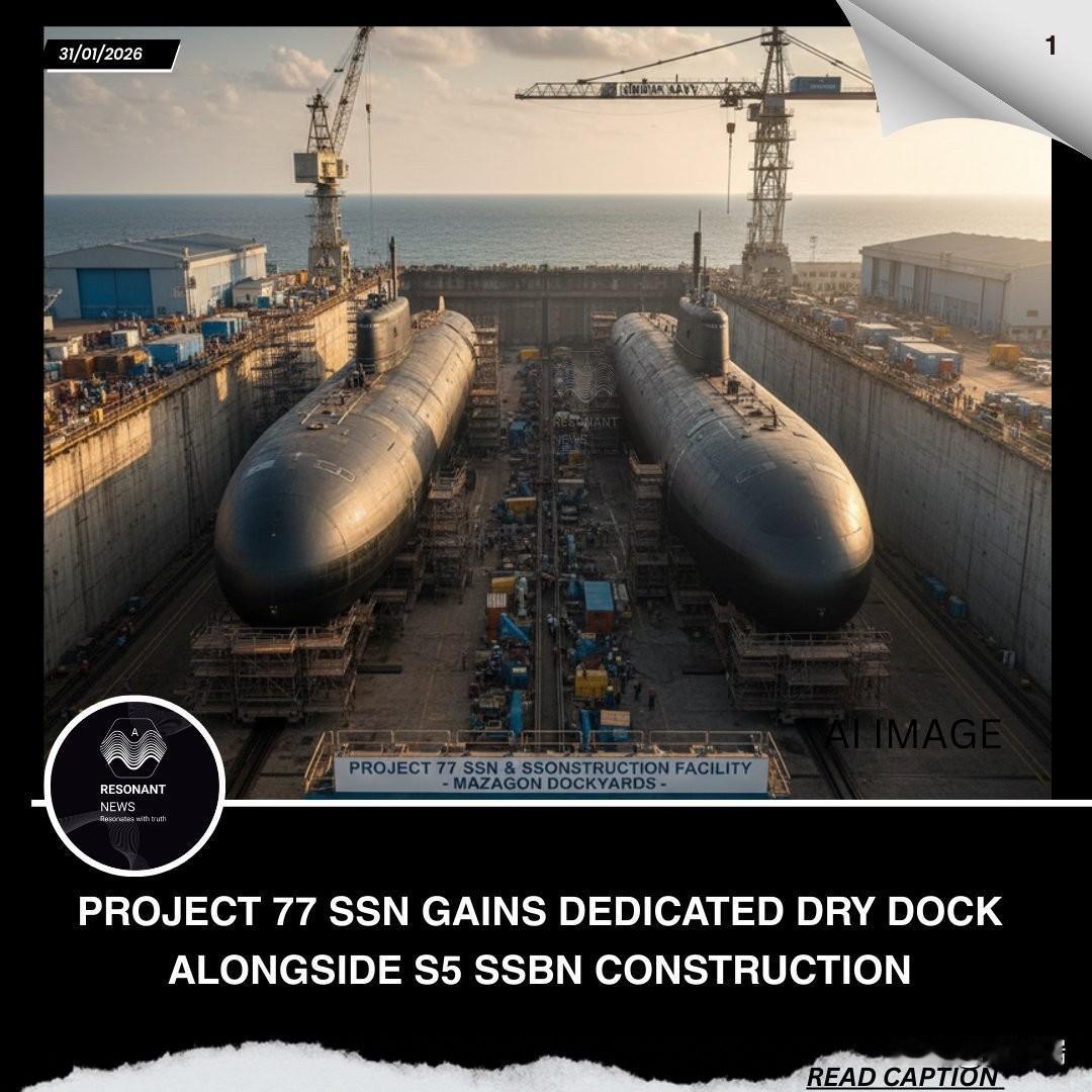印度的77号核动力攻击潜艇(SSN)项目现在拥有一个专用的高容量干船坞，