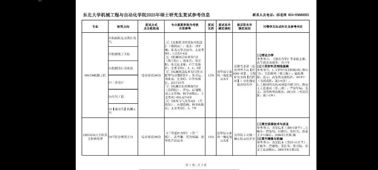 25考研的同学们请注意！东北大学机械学院复试大变革，取消笔试，直接进入综合面试，