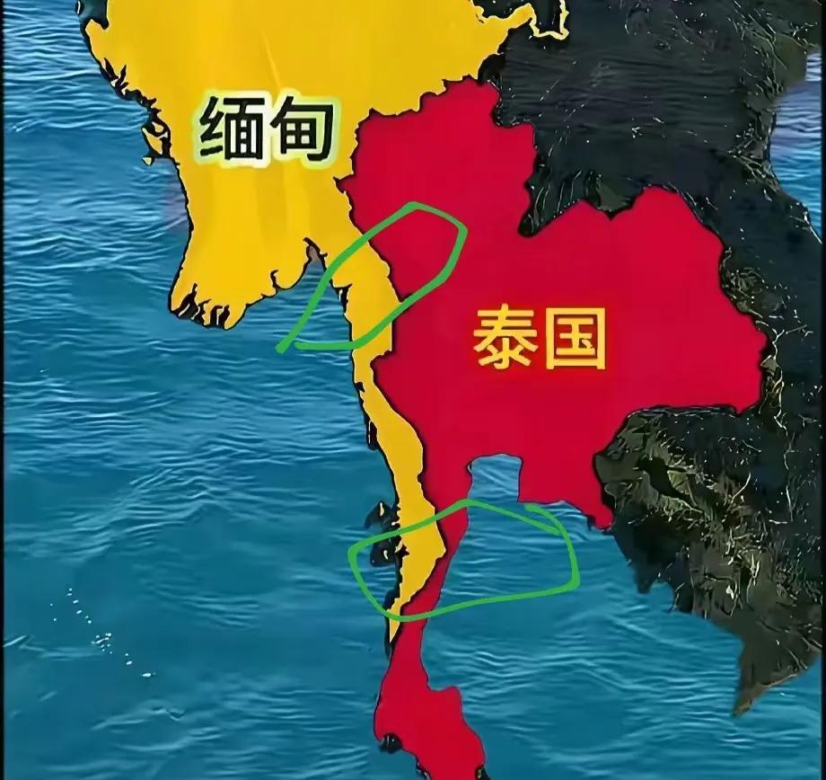 第一眼看到泰国和缅甸的地形图，你一定会感到惊讶，这两国是怎么划分的？缅甸南部的
