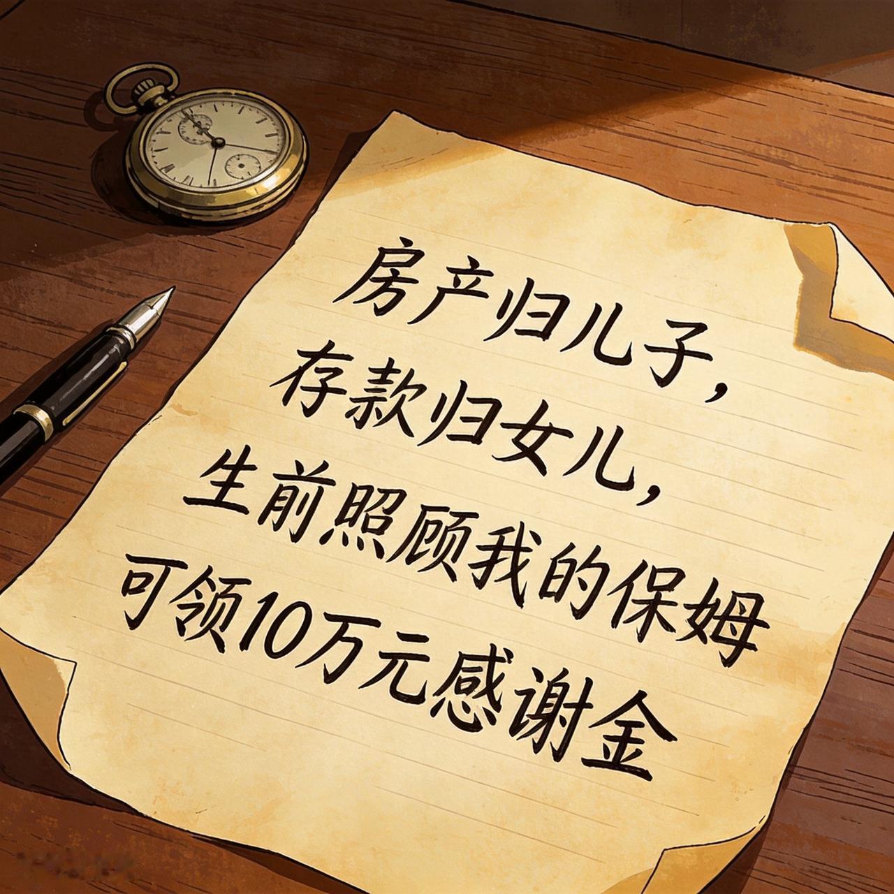 看到一张遗嘱，短短三行字，把人性和亲情扒得干干净净。刷到一份只有三行字的老