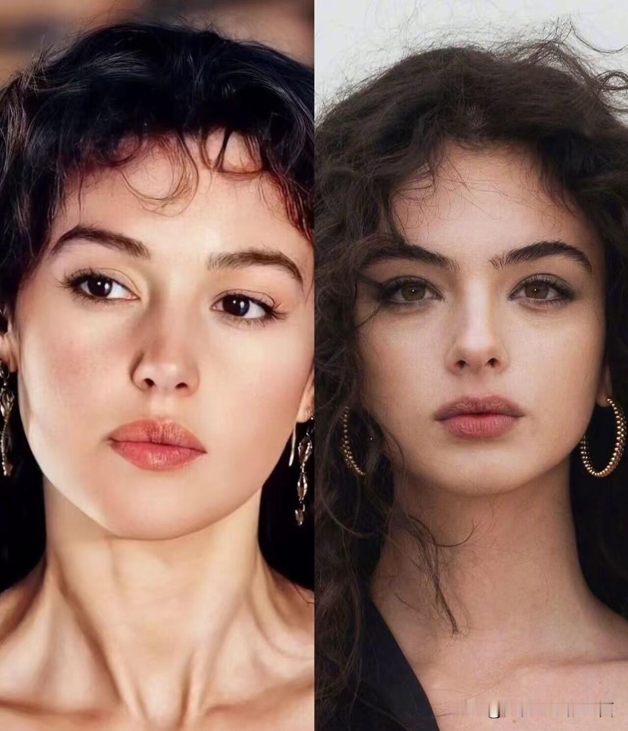 莫妮卡贝鲁奇和女儿的同框，还是妈妈的颜值和气质更胜一筹。不用美颜、不用滤镜，莫妮