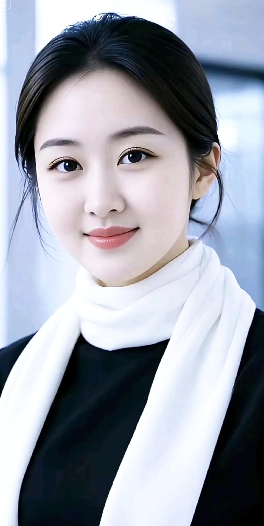 温柔甜美的微笑，简约优雅的黑白搭配，散发着知性魅力。