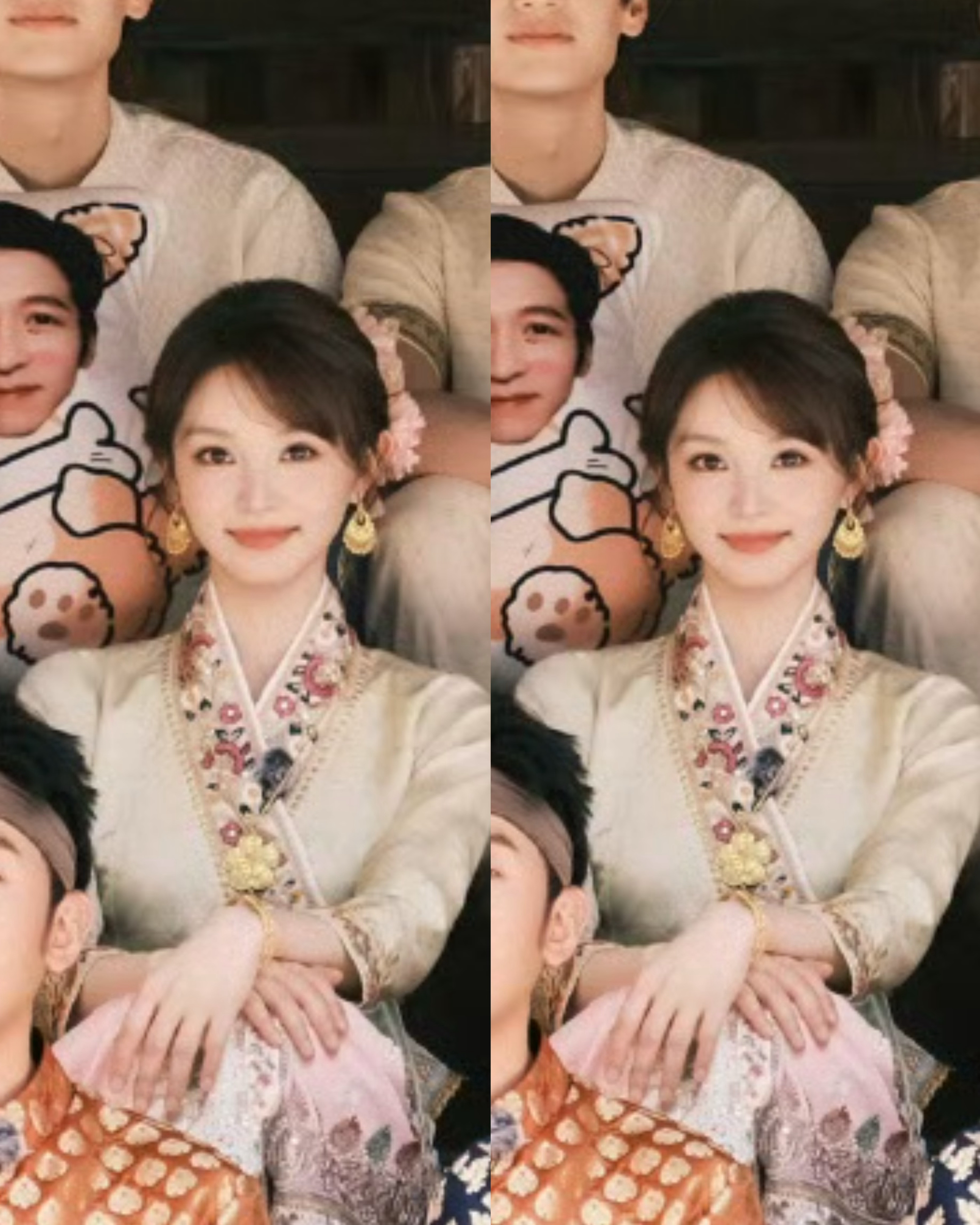 萌兔一只！漂亮的小女孩要坐在最中间