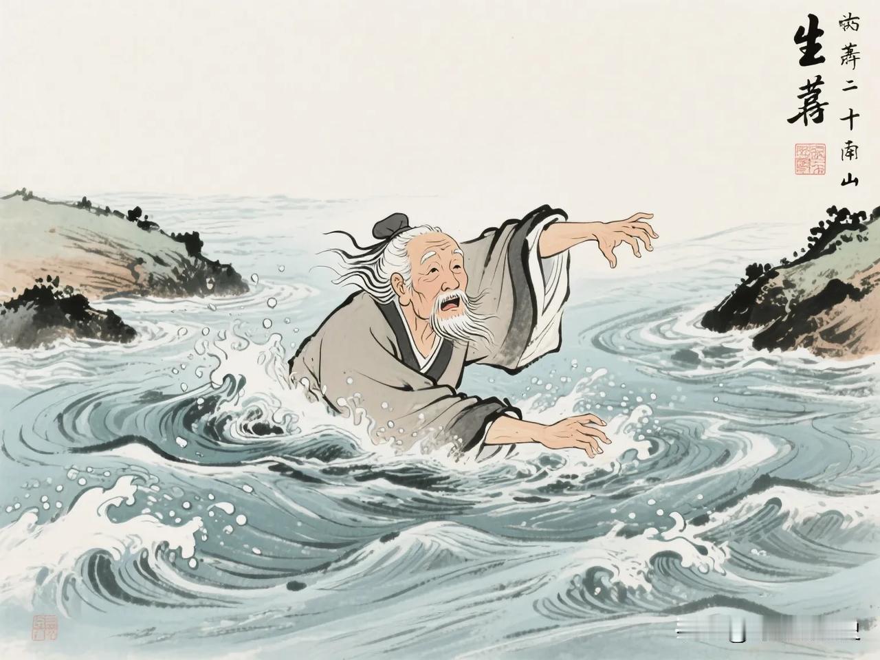 元朝至正初年，画家黄公望已是七十九岁老者。这日，他独自于富春江畔漫步，正凝神之际