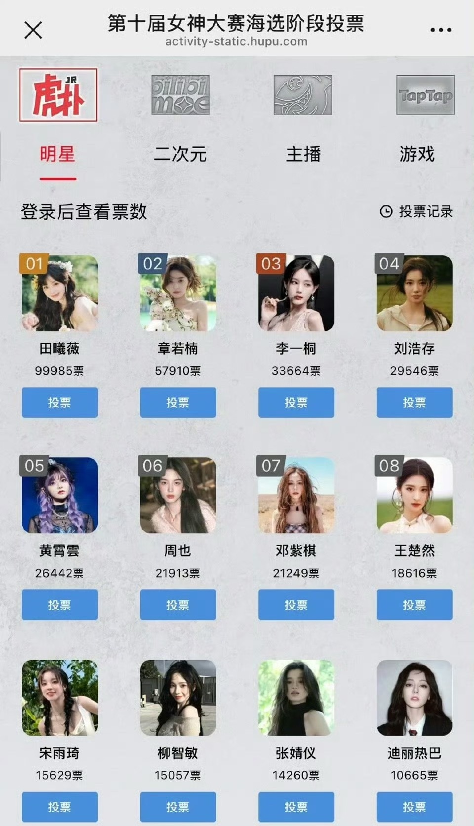 虎扑女神宅男梦中女神田曦薇、章若楠、李一桐前三甲这三位建议去演男频