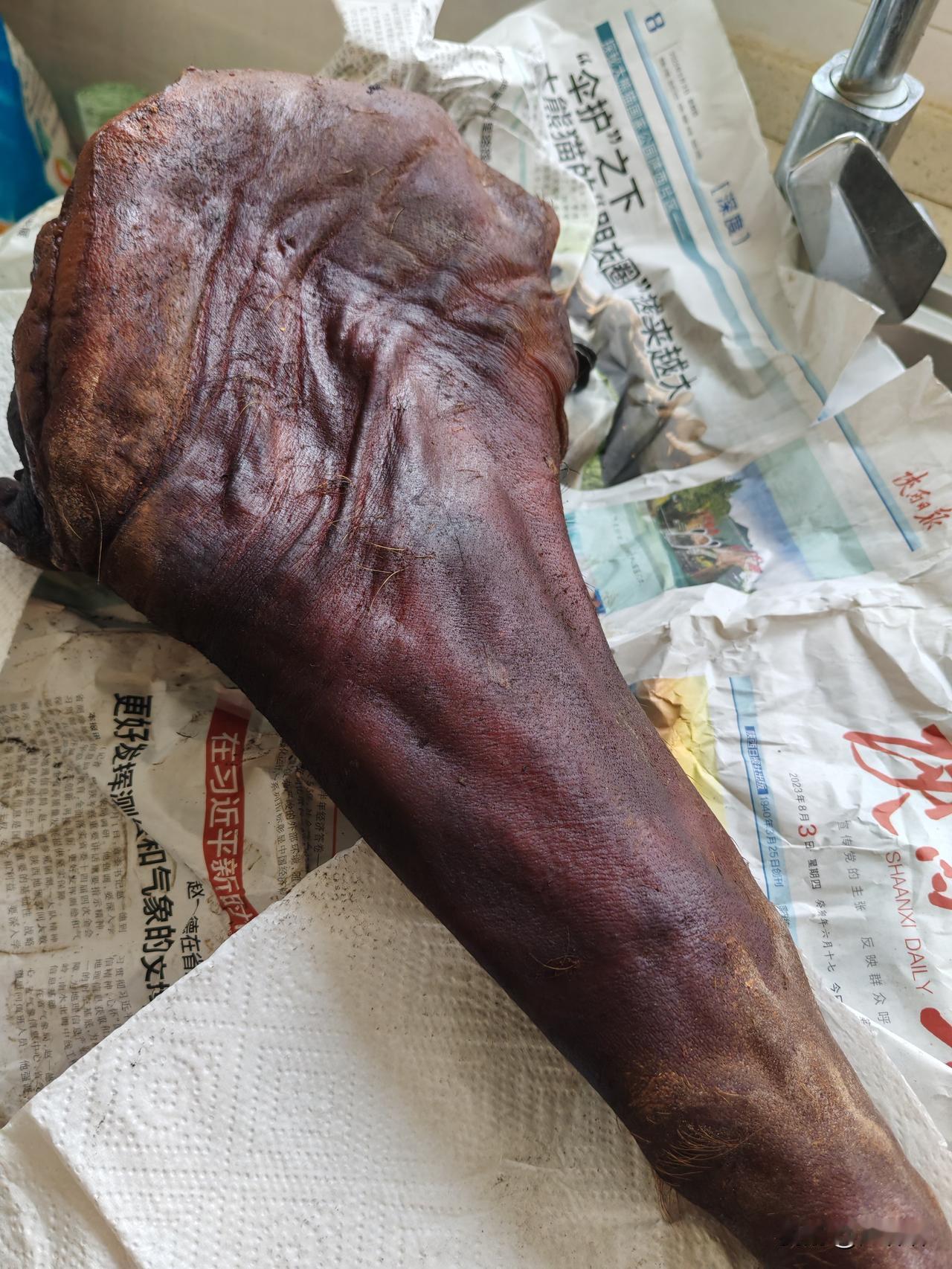 甜蜜的烦恼我这个春节回老家去，临走的时候，一个高中同学送了我一条腊猪腿，盛情难