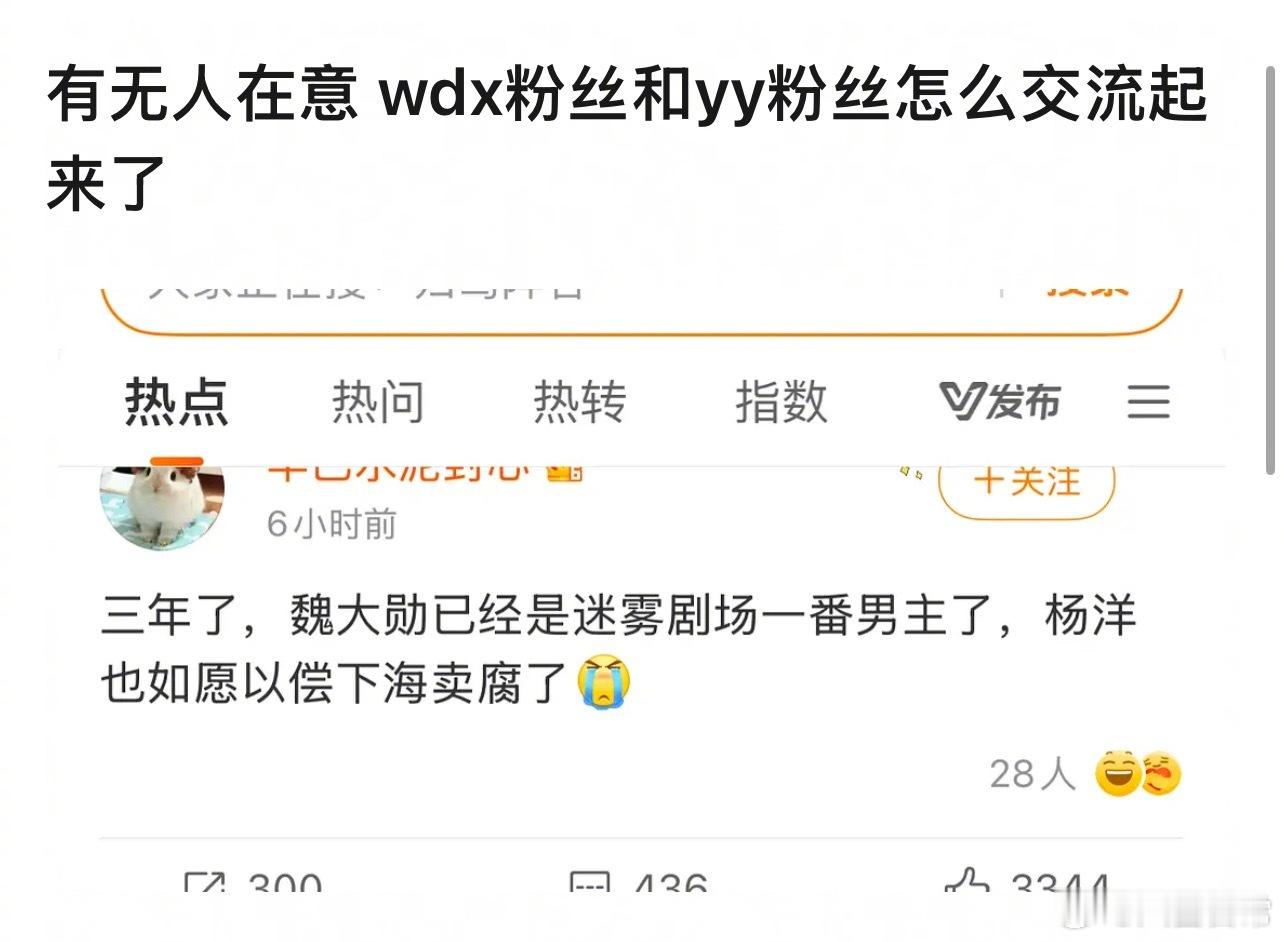 杨洋粉丝和魏大勋粉丝怎么交流起来了​​​