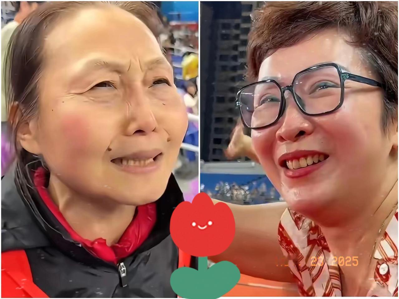 同样是女儿夺冠，两位母亲的表达方式却很不同。吴艳妮妈妈一句“你是妈妈的骄