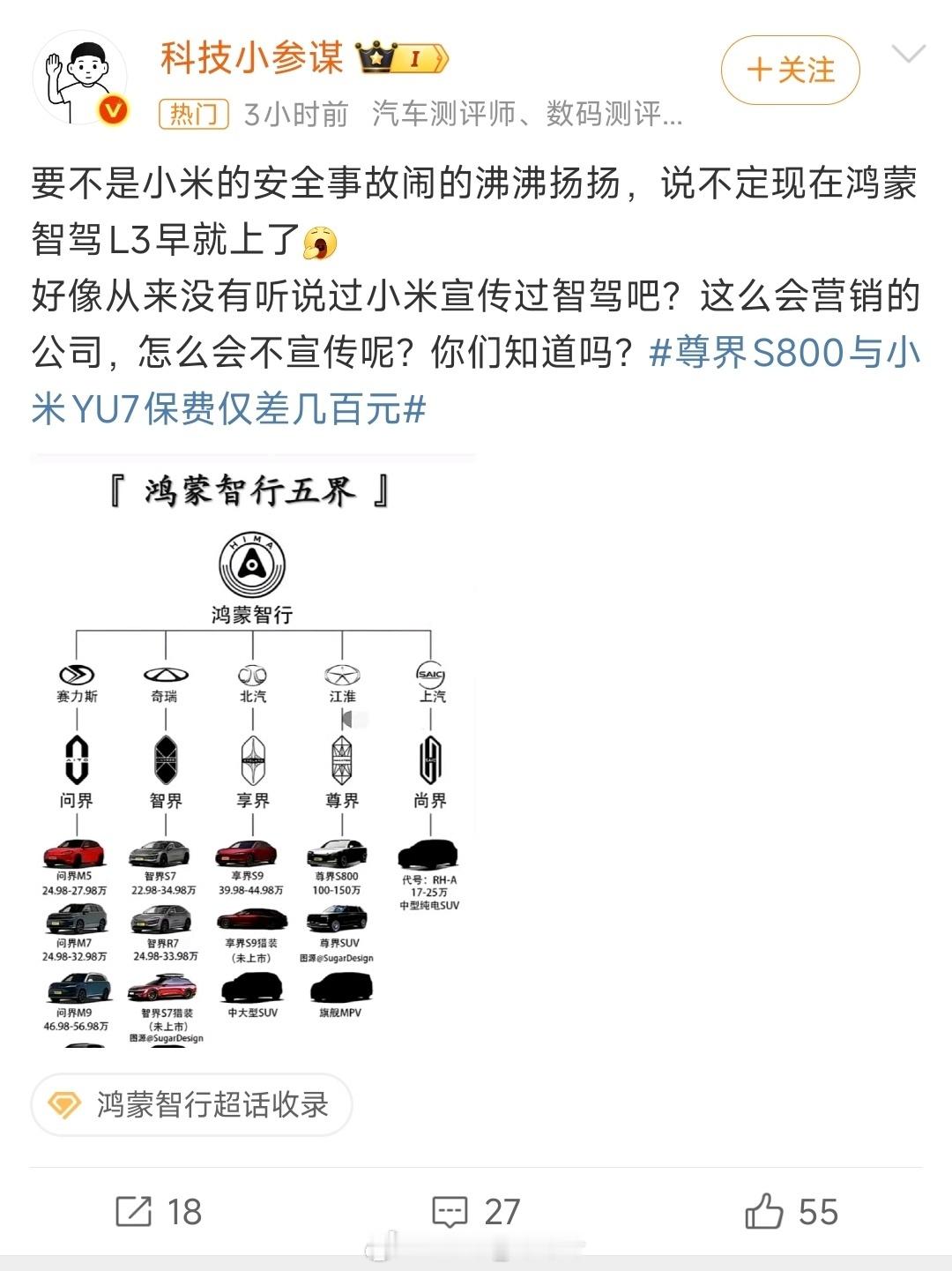 这人故意踩小米抬鸿蒙智行，咋处理啊？​​​