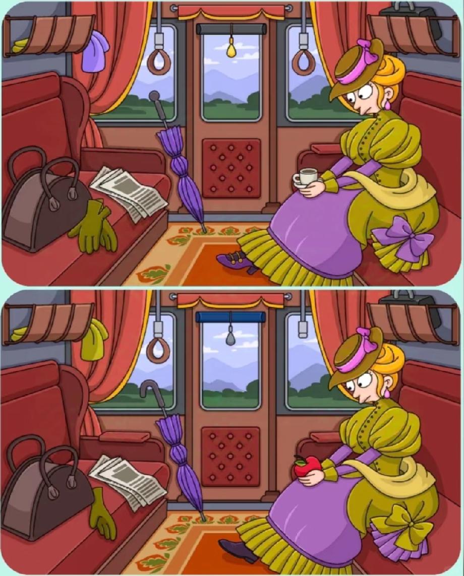 这组“火车车厢”找不同太有意思，我只找到3处，你能找出几处？