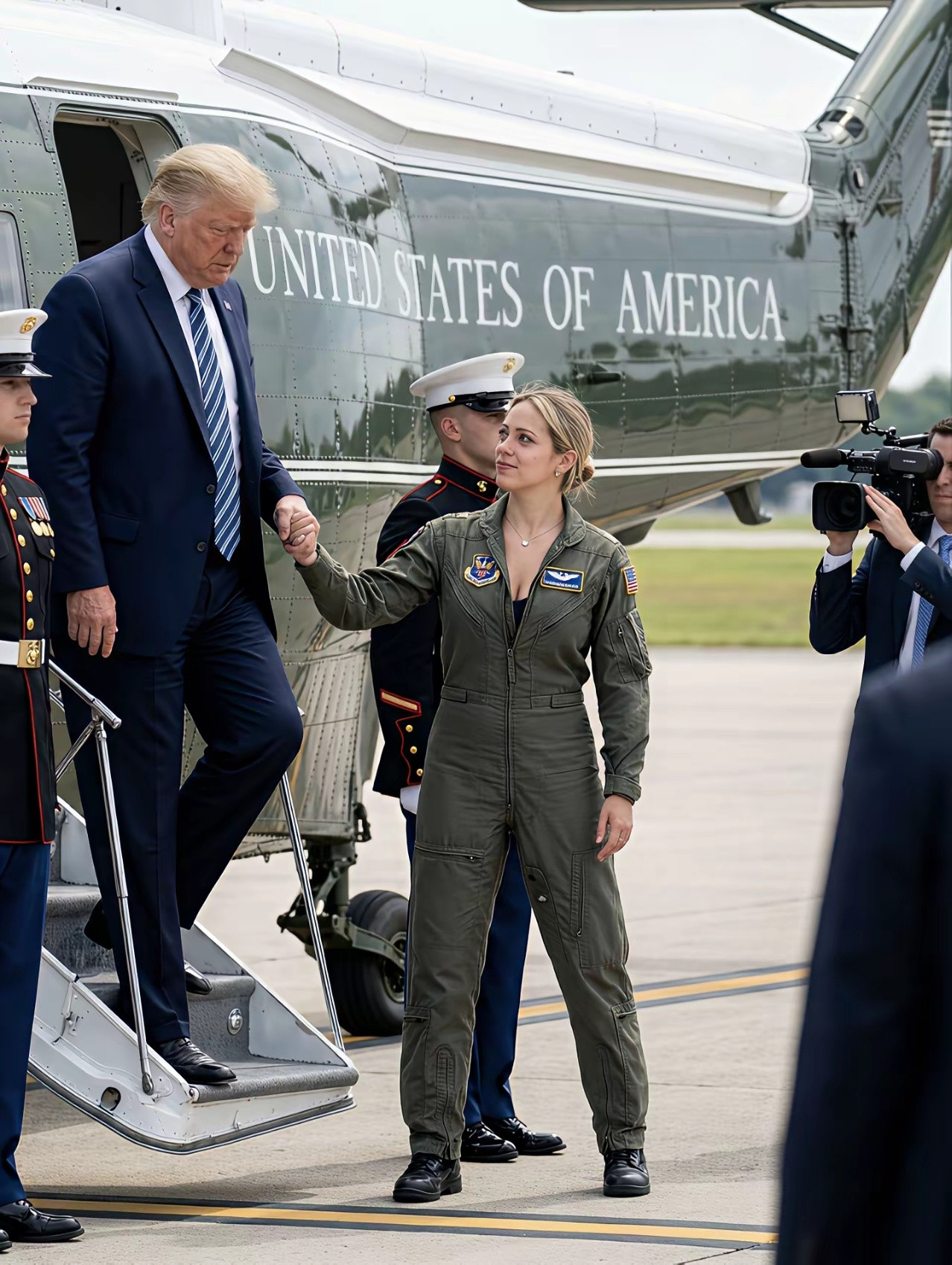 这位接机者是谁？有认识的吗？