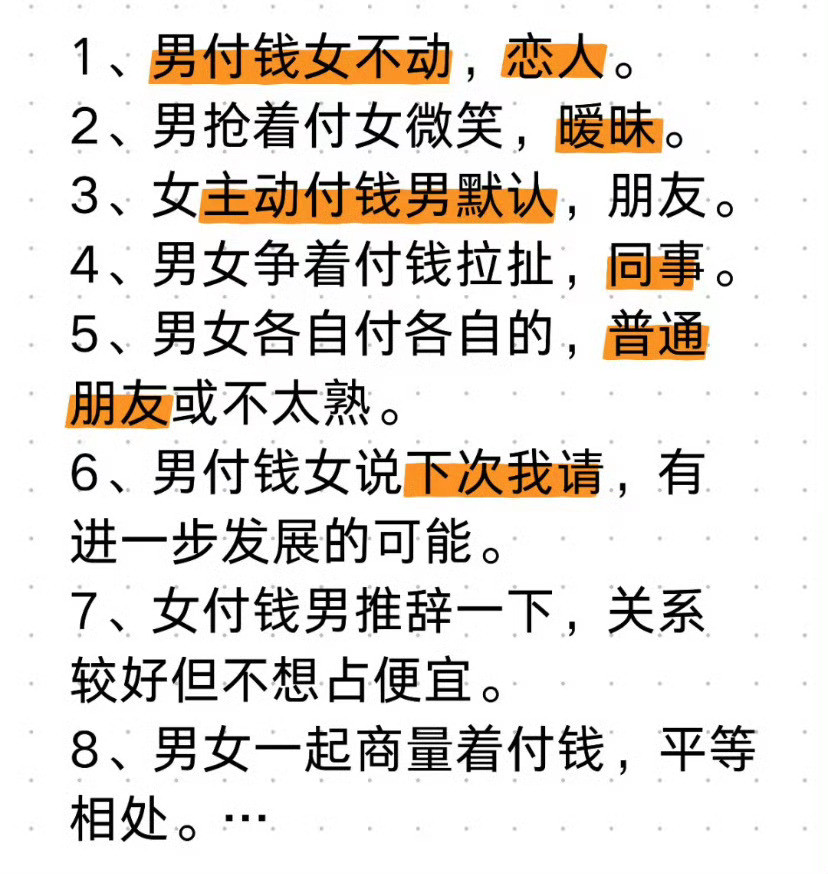 据说看男女吃饭之后谁结账，就能看出微妙的关系🤩是不是真的？​​​​