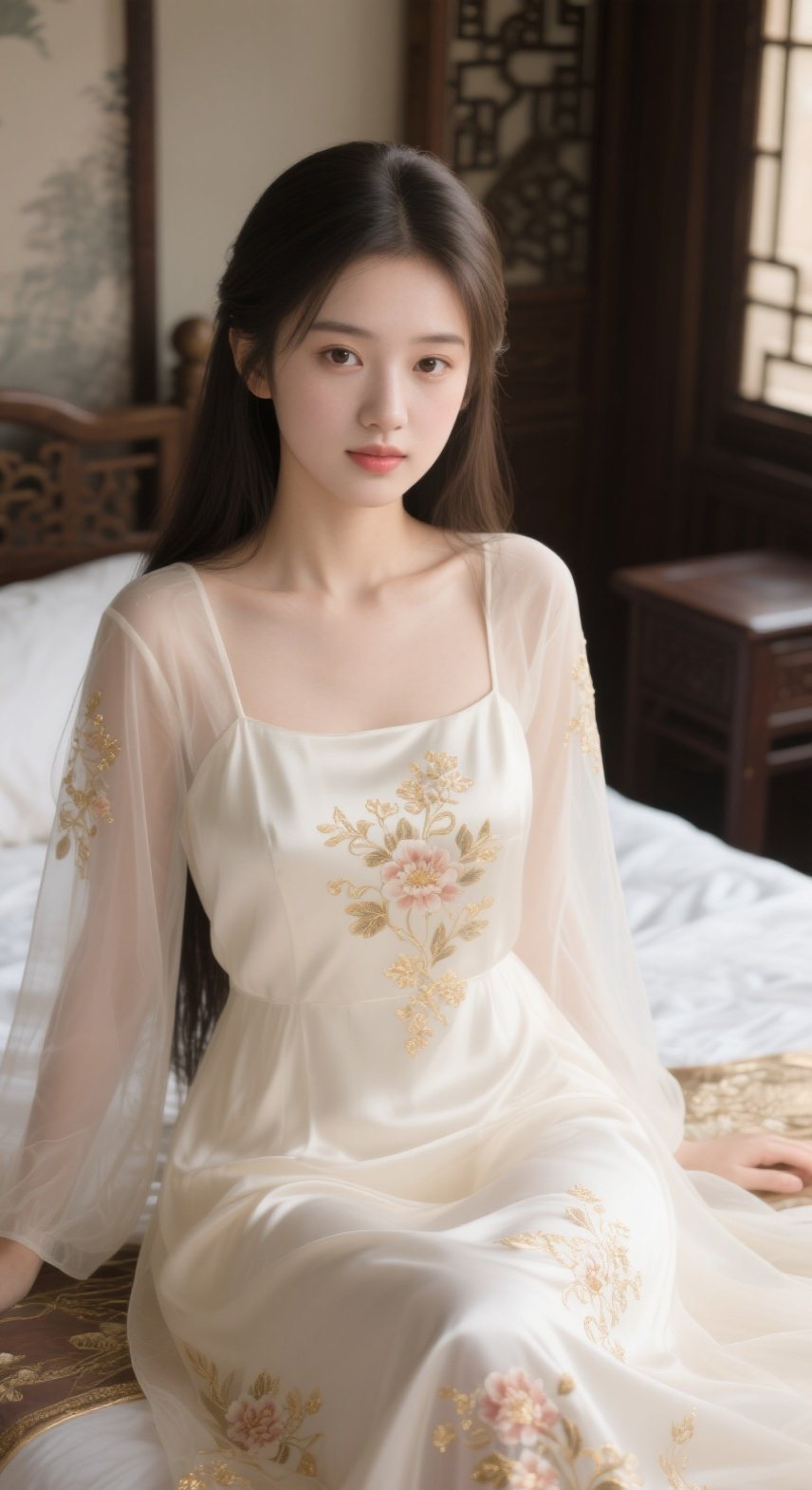 娇俏佳人雪纺裙舞，夏日风情入画来