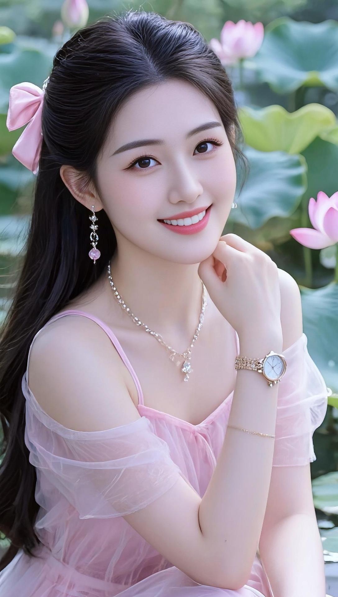 AI荷塘清新写真