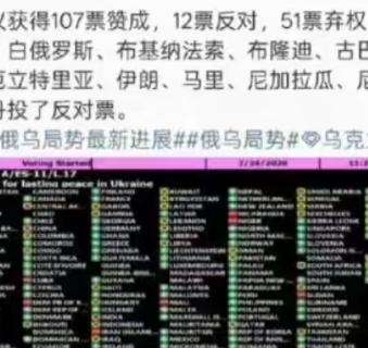 弱国无外交啊！选择支持乌克兰的国家只有107个，但是选择支持俄罗斯的国家，居