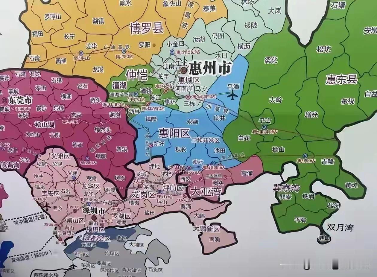 惠州行政中心应迁往惠阳！从惠州的地图可以看出，惠阳才是惠州的地理中心！翻开