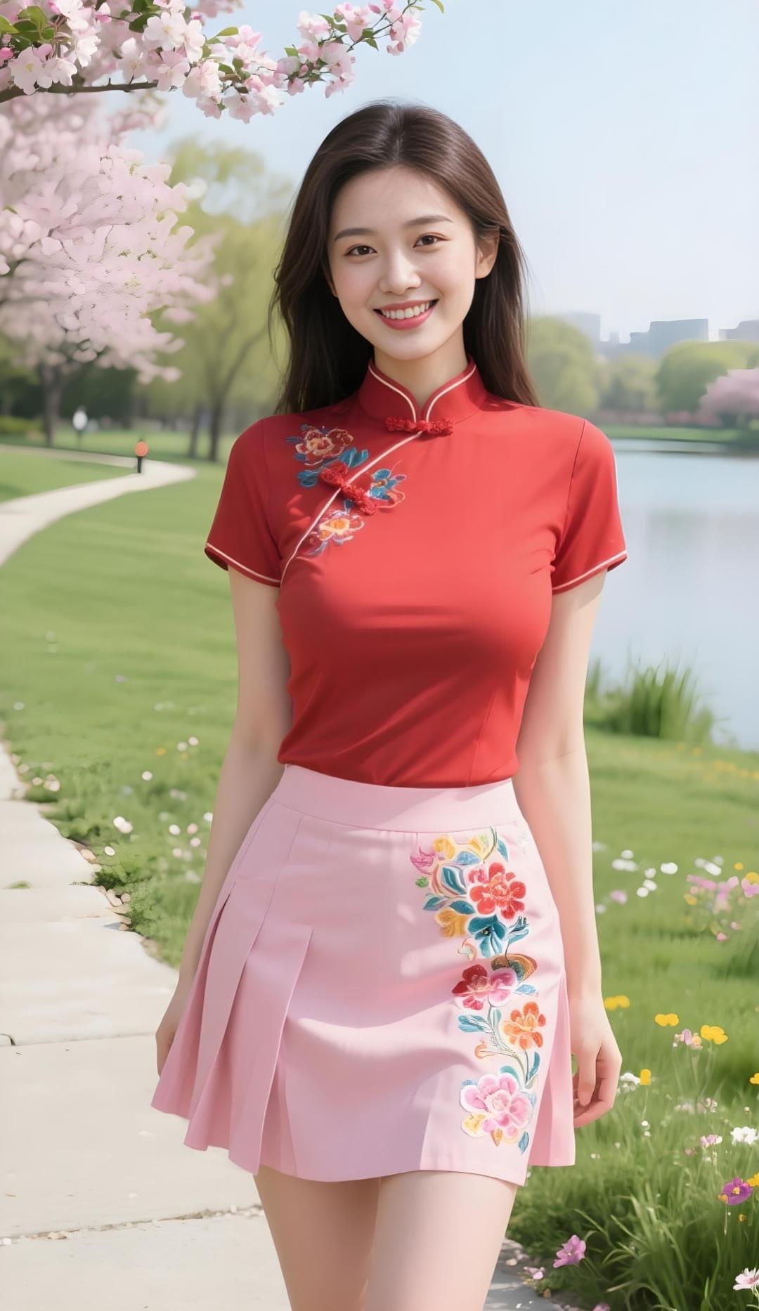 红袖添香春意浓，花枝招展映芳容。