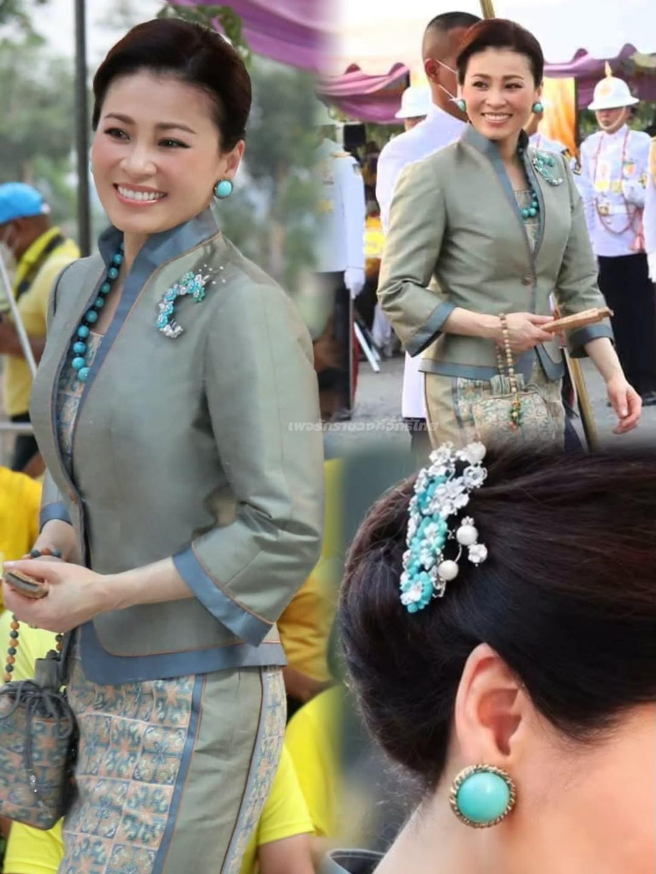 苏提达头上的绿松石，可以跟博物馆里的媲美绿松石是苏提达王后特别喜欢的宝石，也是