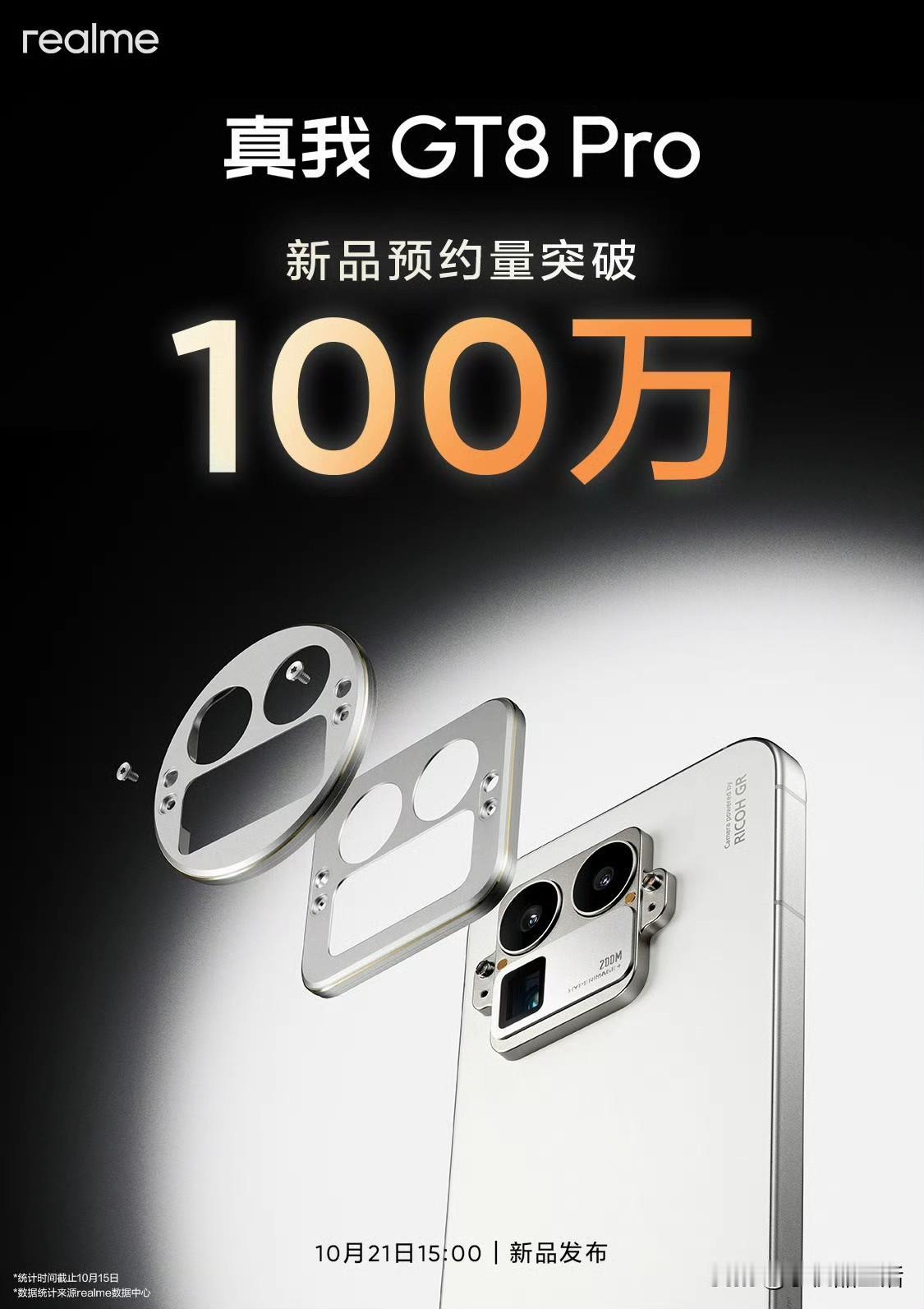 realme真我GT8Pro预约量突破100万！近日，真我手机官方发文称r