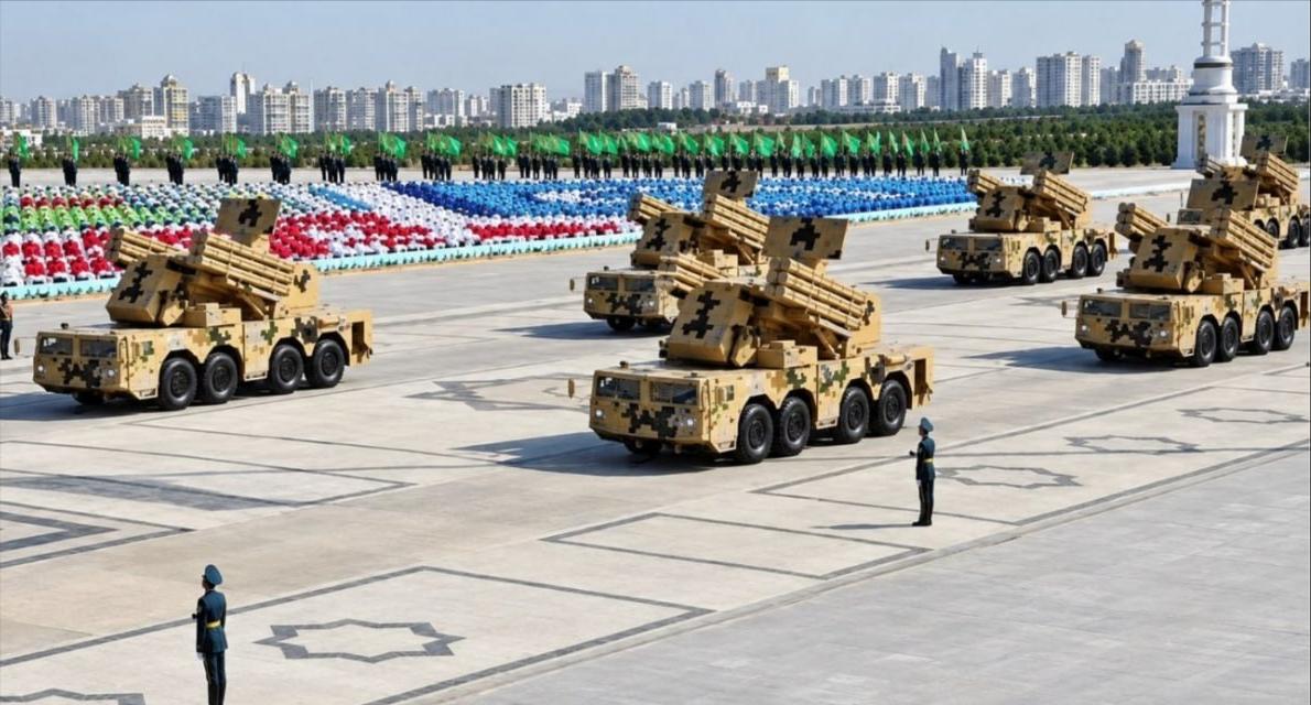 至少8套FK-2000弹炮合一防空系统现身土库曼斯坦9月27日独立35周年阅兵式