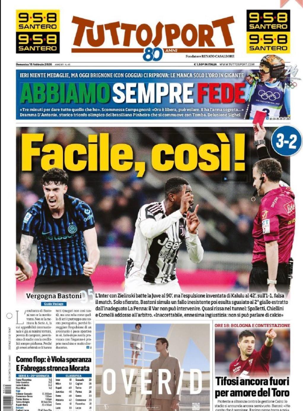 晚上看了看意媒，真的是疯狂啊。我只能惊叹，好家伙，真的好家伙。几乎所有媒体—