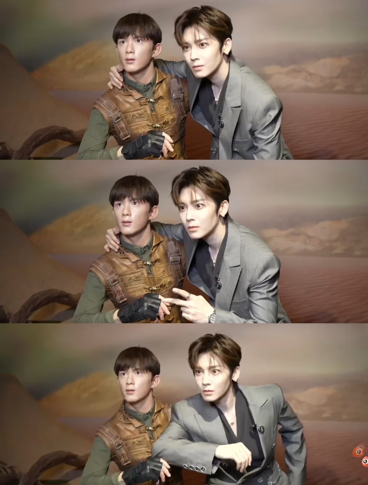 和吴磊的蜡像合影侯明昊喜剧人来的吧