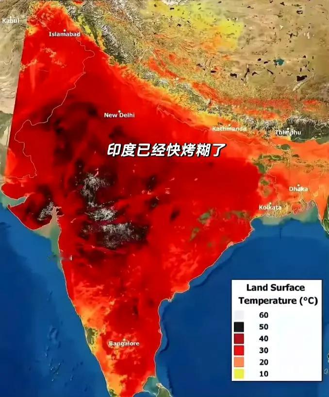 印度如今就是一个巨大的蒸笼，14亿人正在里面被24小时不间断地蒸煮！今年4月