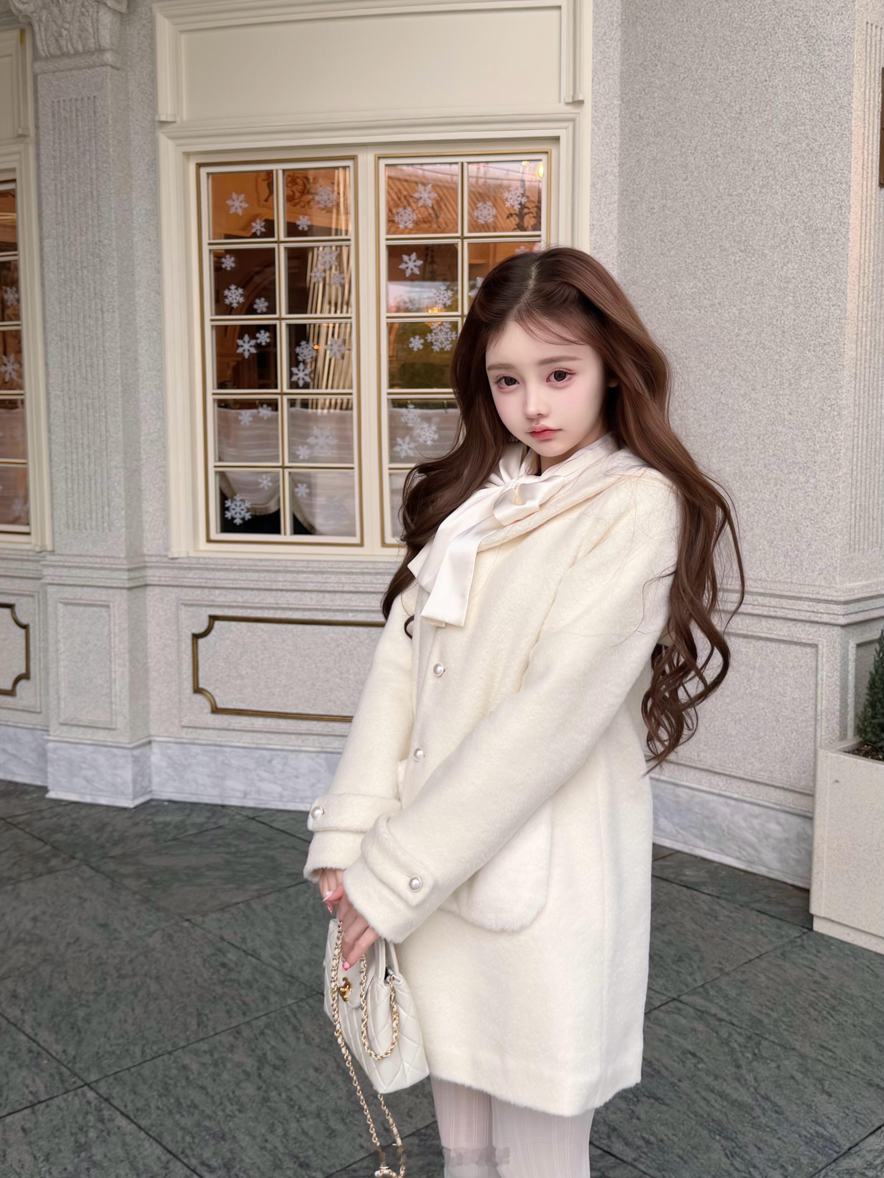 🎀无法拒绝蝴蝶结！！！12.6晚7点↑秋冬穿搭白色系穿搭蝴蝶结kiyomi