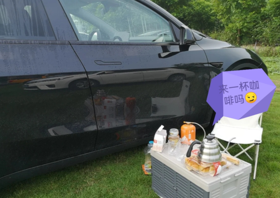 modely露营模式能耗表现提车标续modelY后非常激动，想来趟长距离