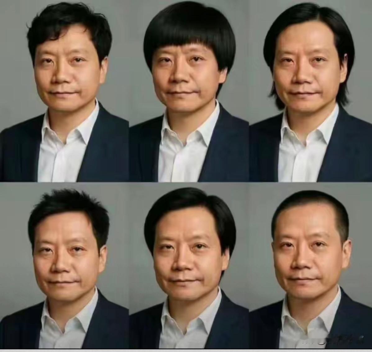 雷军的发型，你最喜欢哪一种？我还是觉得第四种好看。