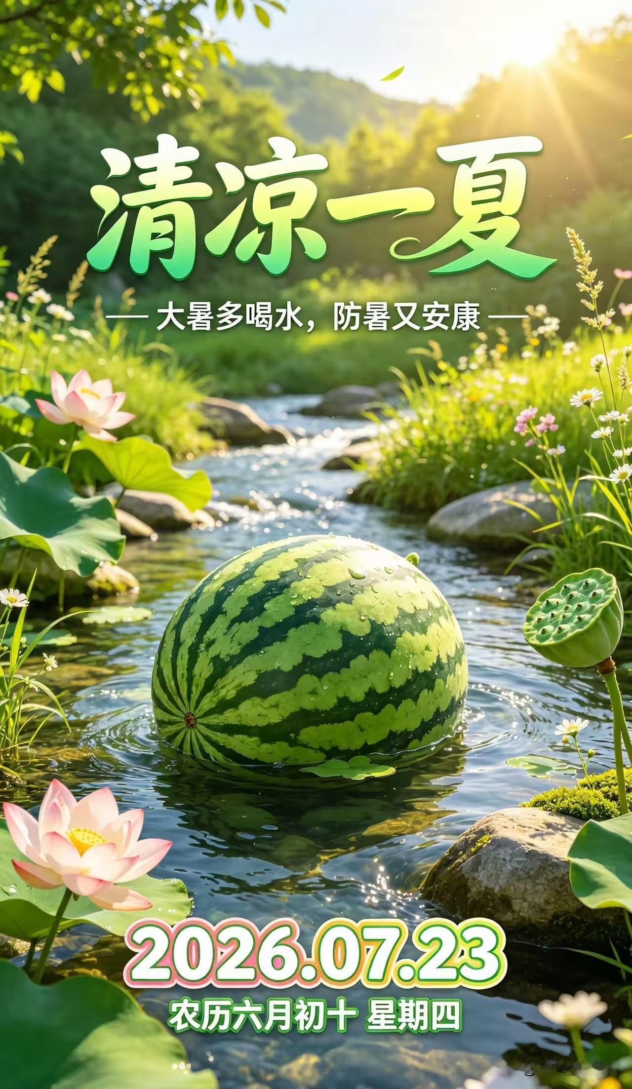 大暑，夏季的最后一个节气。时光匆匆夏已深，蝉鸣阵阵绿成阴。大暑的到来，意味着夏