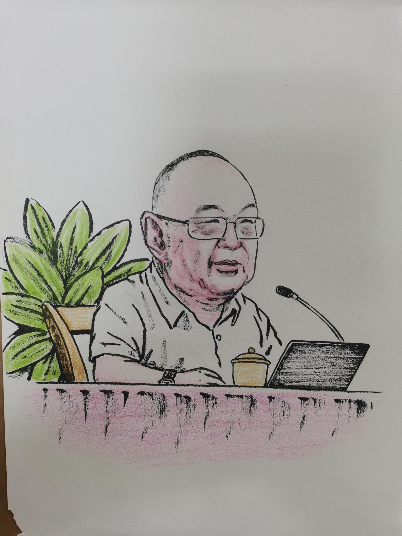 有个粉丝给我送了些东西，还给我画了一幅卡通画。还挺像的，嘿嘿嘿。谢谢这位朋友。