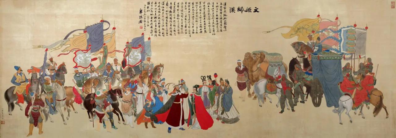 范增成名作《文姬归汉》1962年，24岁的范曾在中央美院面临毕业，此时正值郭沫若